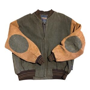 Vintage Varsity Princeton N.J Leather suede Jacket Elbow Patches Mens’s Size XL